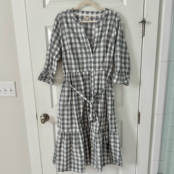 Seamills Midi Navy Check Dress - Picture 4 of 7